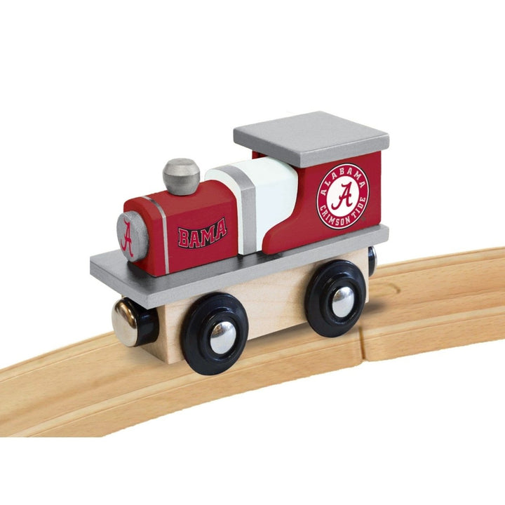 Alabama Crimson Tide Wooden Toy Train Engine NCAA Team Colors Compatible Tracks Image 3