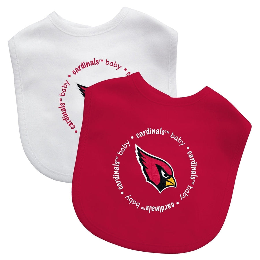 Arizona Cardinals Baby Bibs 2-Pack Cotton with Embroidered Logo Easy Clean Image 1