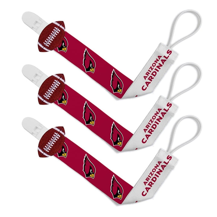 Arizona Cardinals NFL Pacifier Clip 3-Pack Team Logo Colors BabyFanatic Image 1