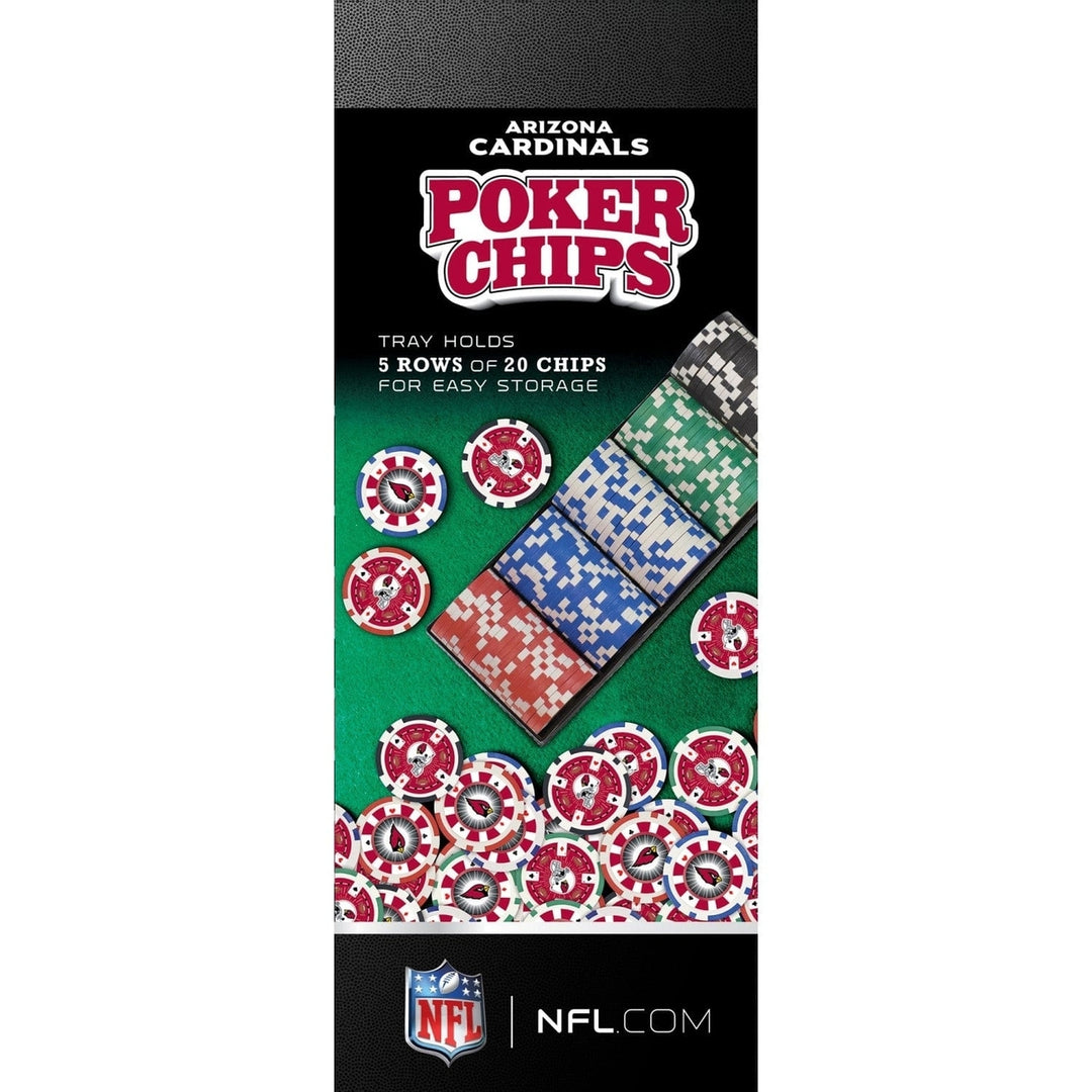 Arizona Cardinals 100 Piece Casino Style Poker Chips NFL Team Game Set Image 2