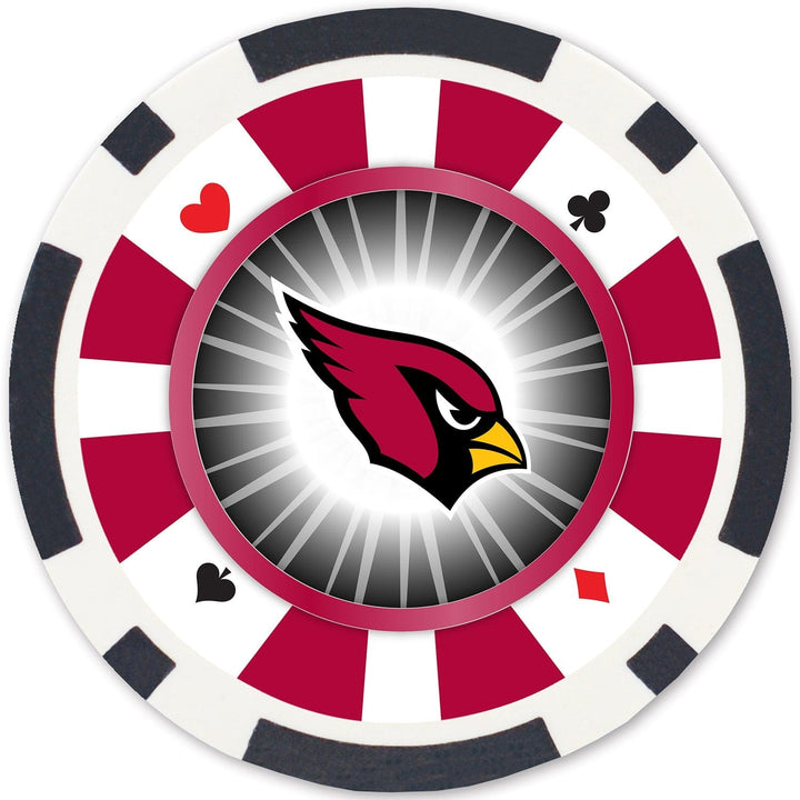 Arizona Cardinals 100 Piece Casino Style Poker Chips NFL Team Game Set Image 3