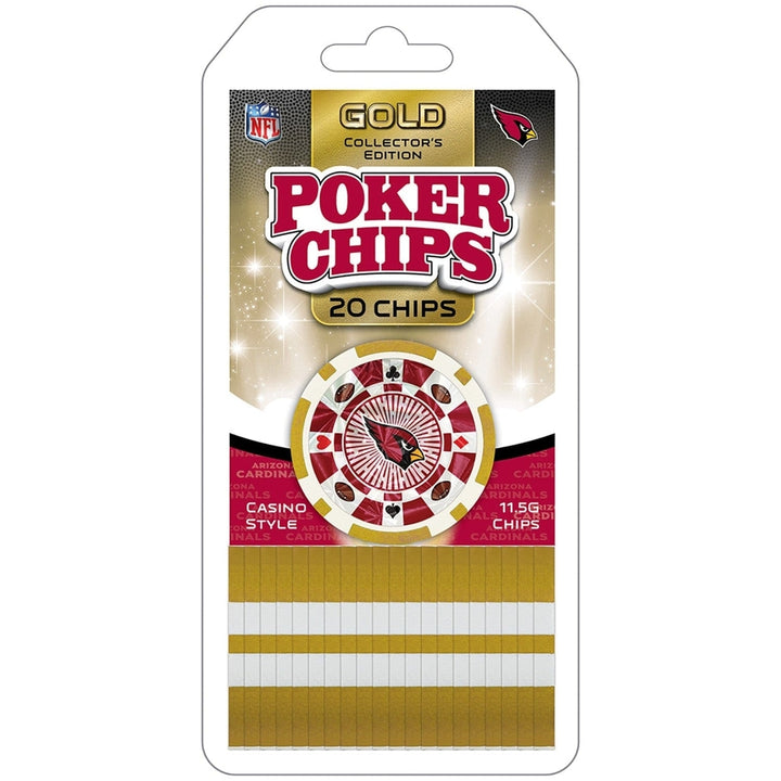 Arizona Cardinals 20 Piece Poker Chips Collectors Edition Casino Style Set Image 1