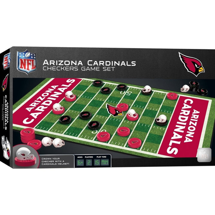 Arizona Cardinals Checkers Game NFL Officially Licensed 24 Pieces Game Board Image 1