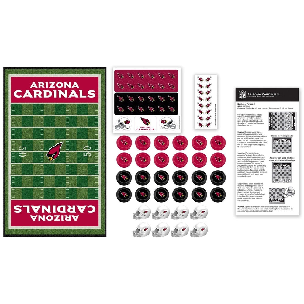 Arizona Cardinals Checkers Game NFL Officially Licensed 24 Pieces Game Board Image 2