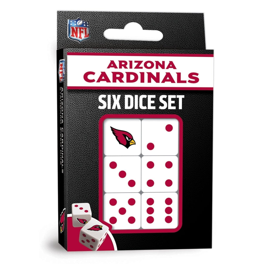 Arizona Cardinals Dice Set 6-Piece Gaming Dice Officially Licensed NFL 16mm Image 1