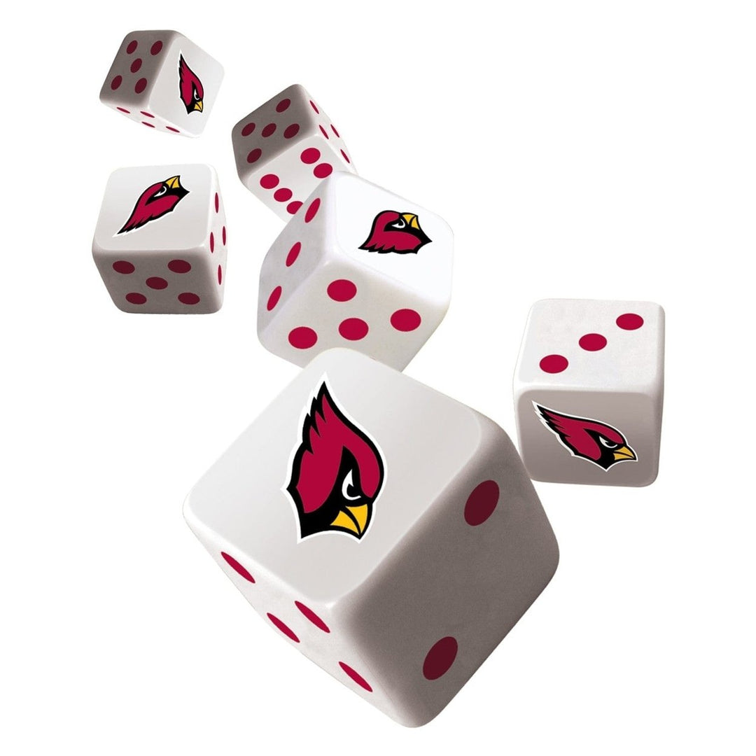 Arizona Cardinals Dice Set 6-Piece Gaming Dice Officially Licensed NFL 16mm Image 2