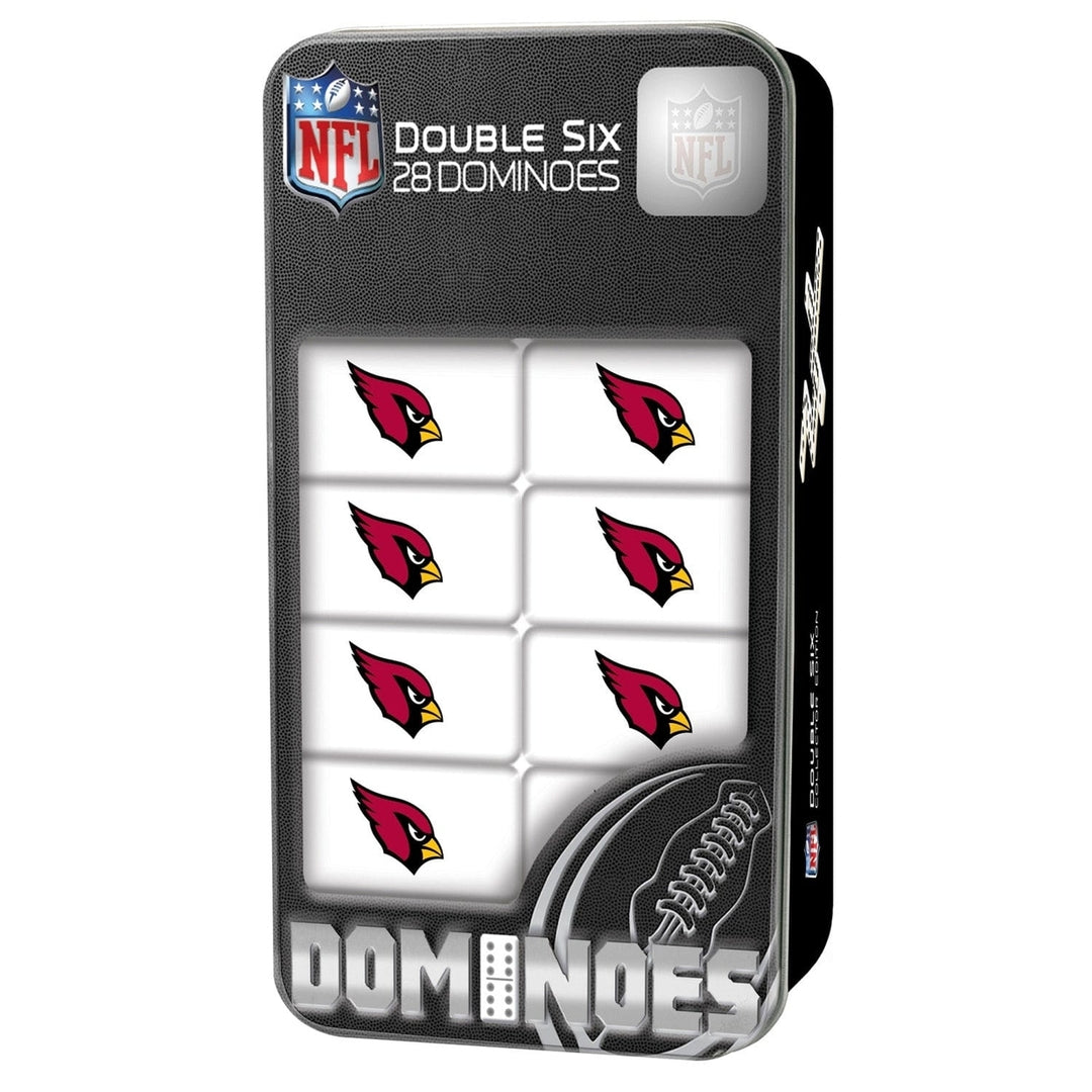 Arizona Cardinals Dominoes Set Official NFL Double Six Collectible Tin 28 Pieces Image 1