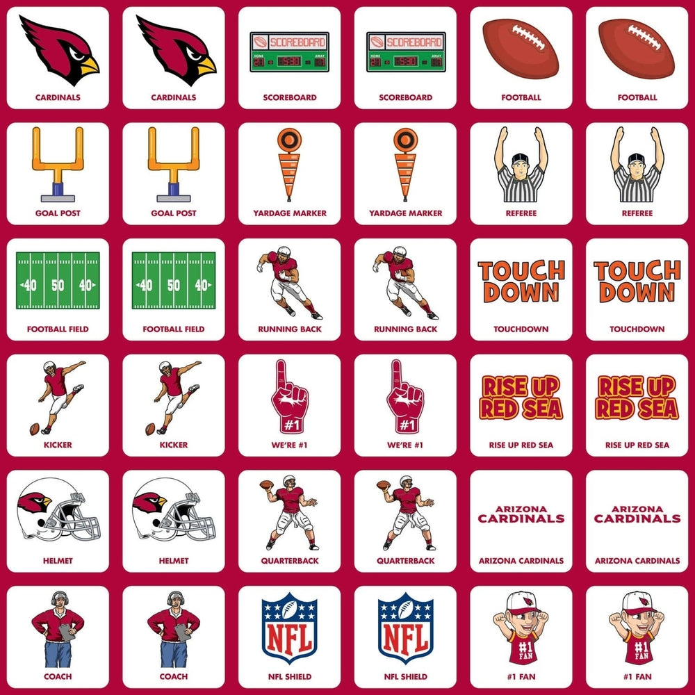 Arizona Cardinals Matching Game Family Fun Memory Game NFL Officially Licensed Image 2