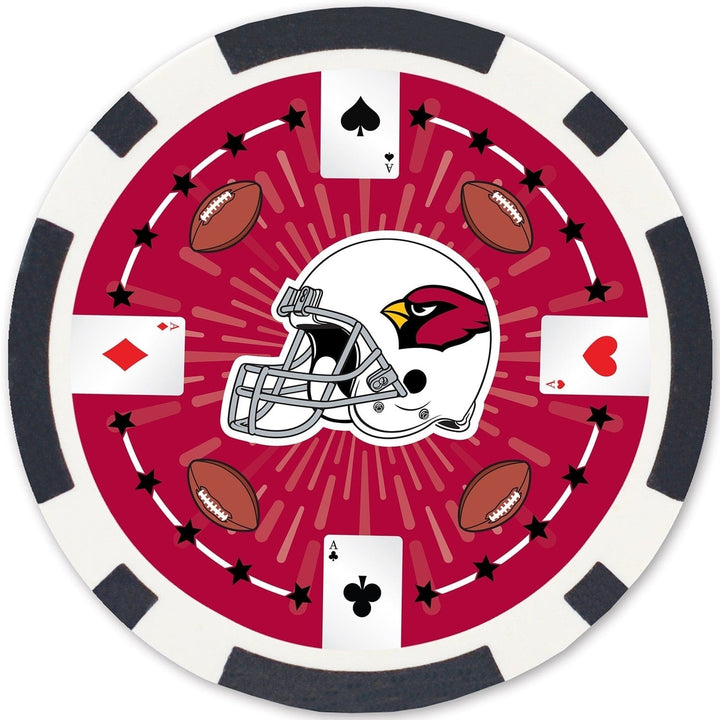 Arizona Cardinals 100 Piece Casino Style Poker Chips NFL Team Game Set Image 4