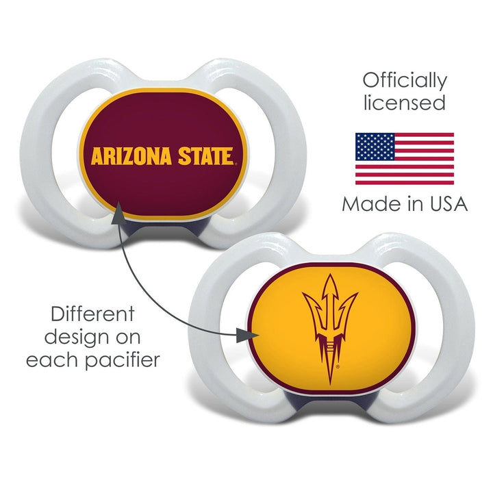 Arizona State Sun Devils Pacifier 2-Pack BPA-Free Orthodontic Silicone Nipple Image 3