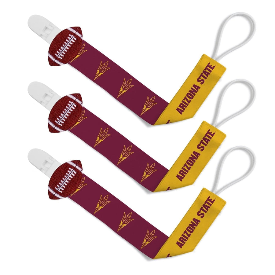 Arizona State Sun Devils Pacifier Clip 3-Pack NCAA BabyFanatic Team Colors Image 1