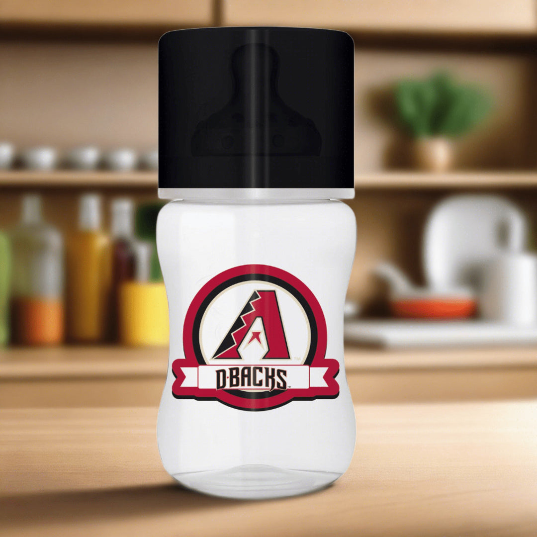 Arizona Diamondbacks Baby Bottle 9oz BPA-Free Silicone Nipple Dishwasher Safe Image 3