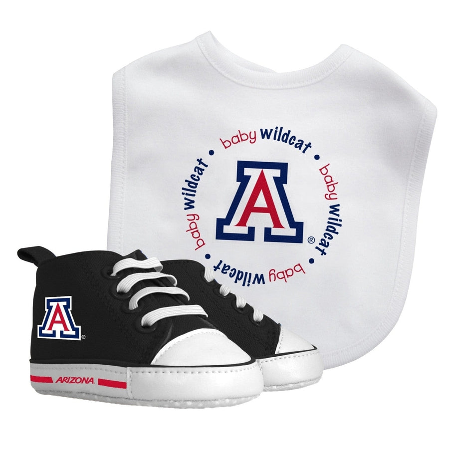 Arizona Wildcats Baby Gift Set 2-Piece Bib Pre-Walkers Unisex Cotton Team Logo Image 1