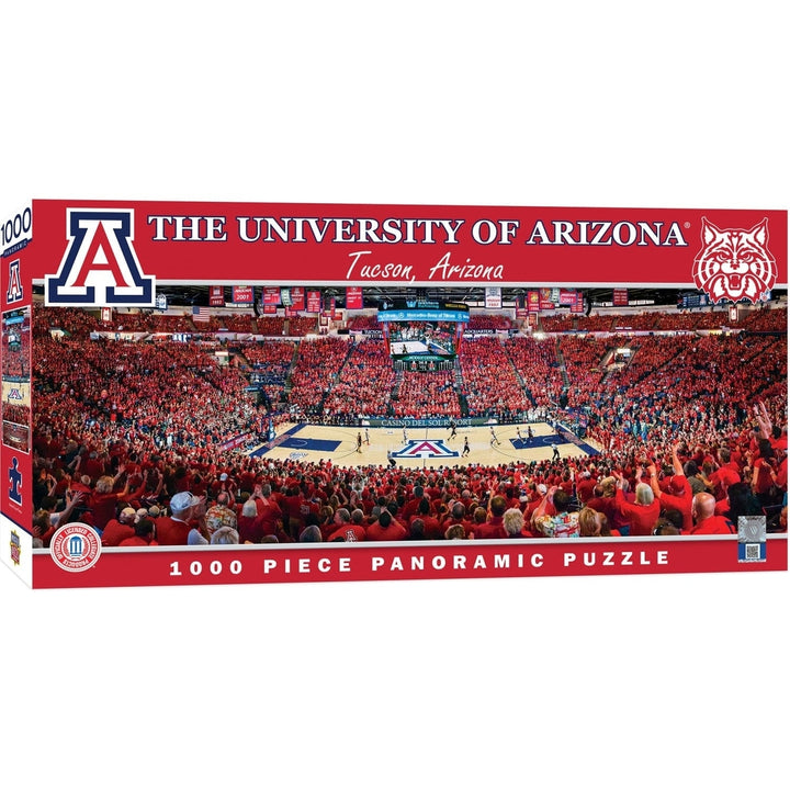 Arizona Wildcats 1000 Piece Panoramic Jigsaw Puzzle 13x39 NCAA Basketball Image 1