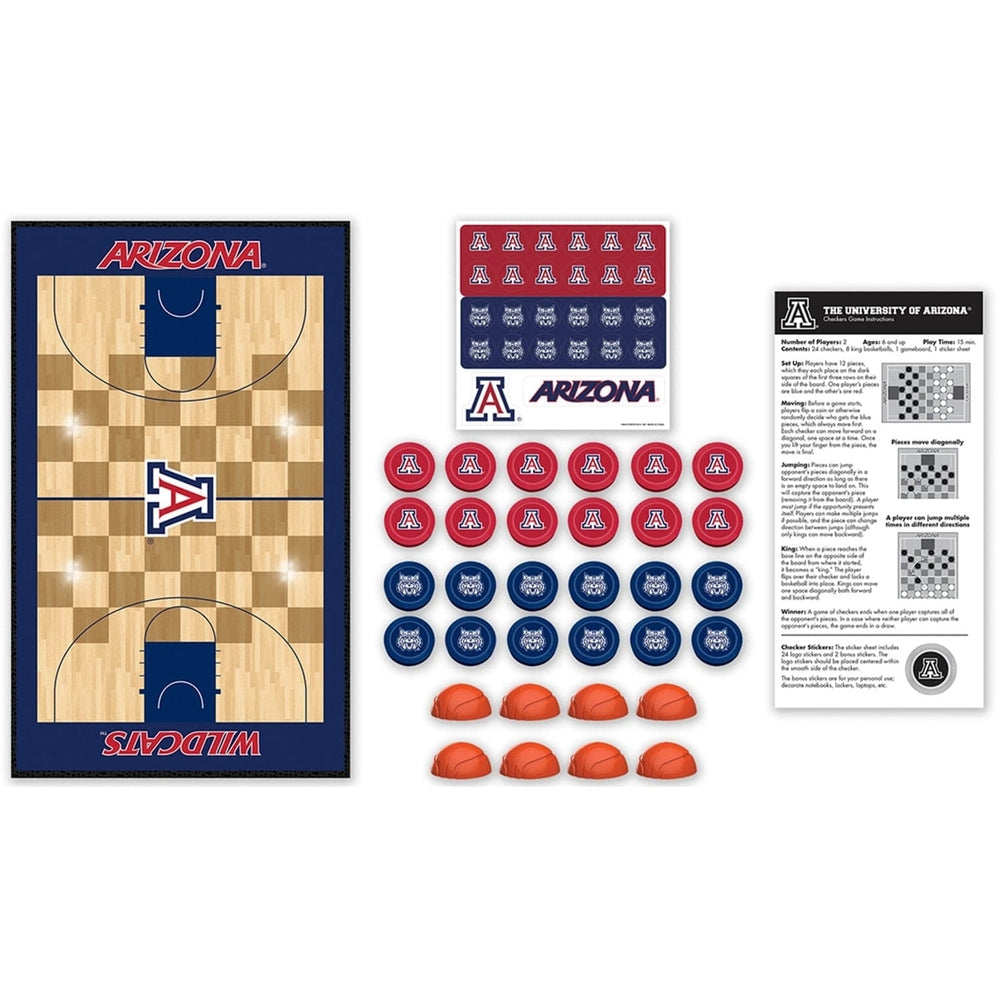 Arizona Wildcats Checkers Board Game Officially Licensed 24 Pieces 13x21 Inch Image 2