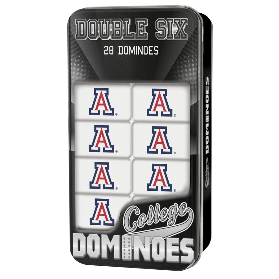 Arizona Wildcats Dominoes Set NCAA Double Sixes Collectible Tin 28 Resin Pieces Image 1