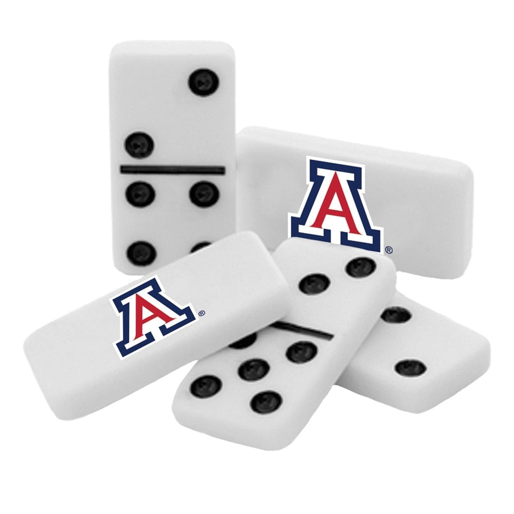 Arizona Wildcats Dominoes Set NCAA Double Sixes Collectible Tin 28 Resin Pieces Image 2