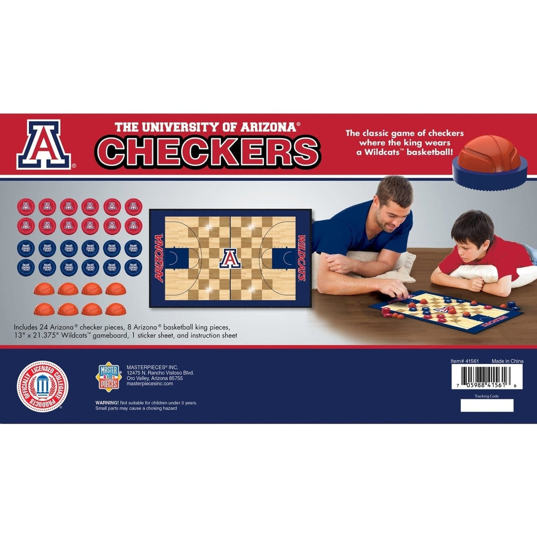 Arizona Wildcats Checkers Board Game Officially Licensed 24 Pieces 13x21 Inch Image 3