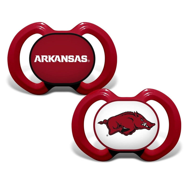 Arkansas Razorbacks Pacifier 2-Pack NCAA Infant BPA-Free Silicone Nipple Image 1