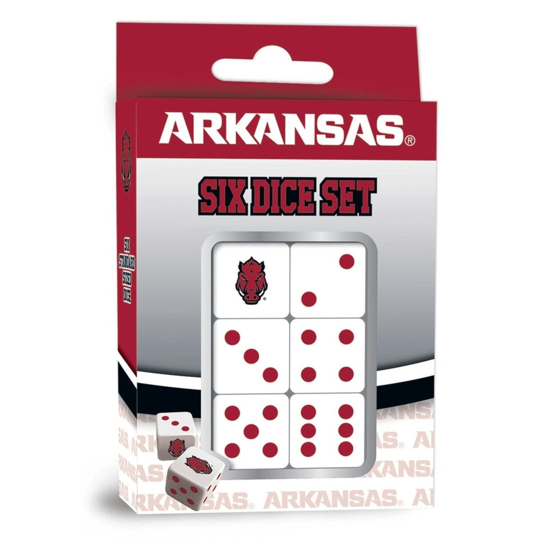 Arkansas Razorbacks D6 Gaming Dice Set Officially Licensed 6 Pieces 16mm Image 1