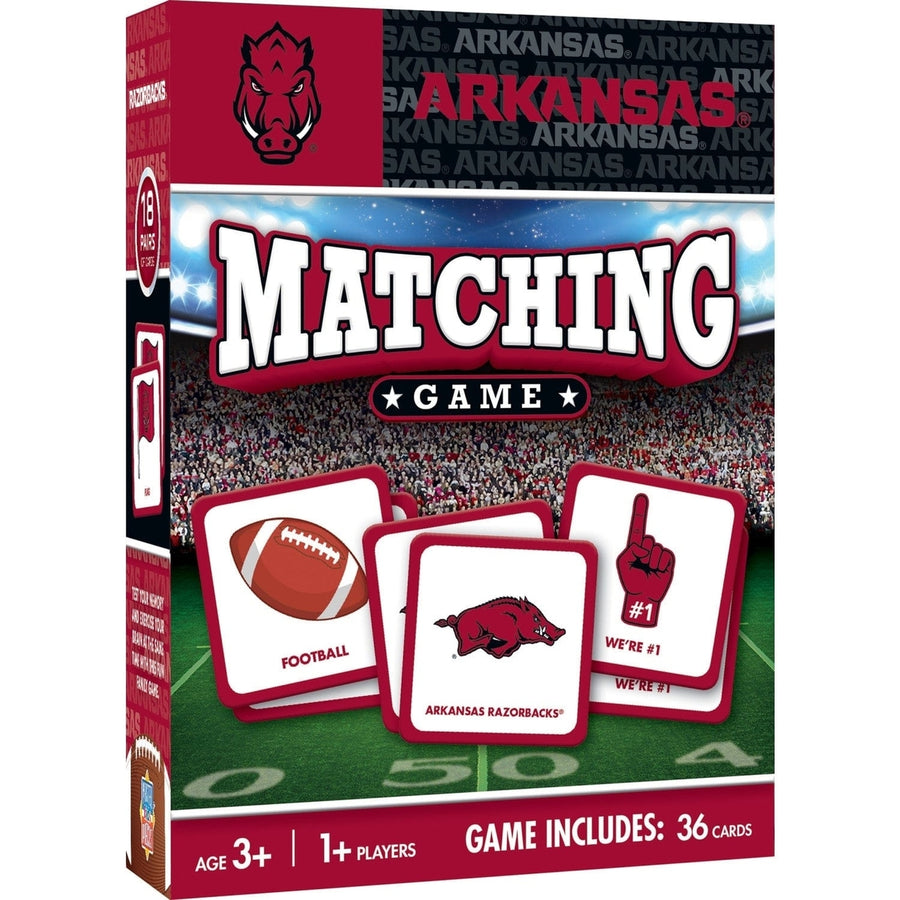 Arkansas Razorbacks Matching Game NCAA Family Fun Card Game 18 Pair Set Image 1