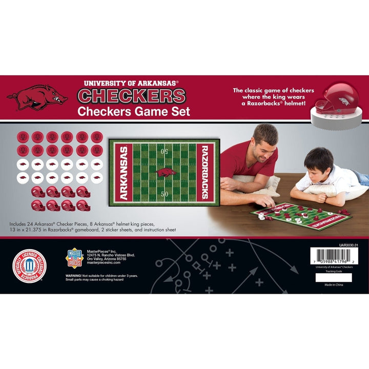 Arkansas Razorbacks Checkers Board Game NCAA MasterPieces 13x21 Inches Image 3