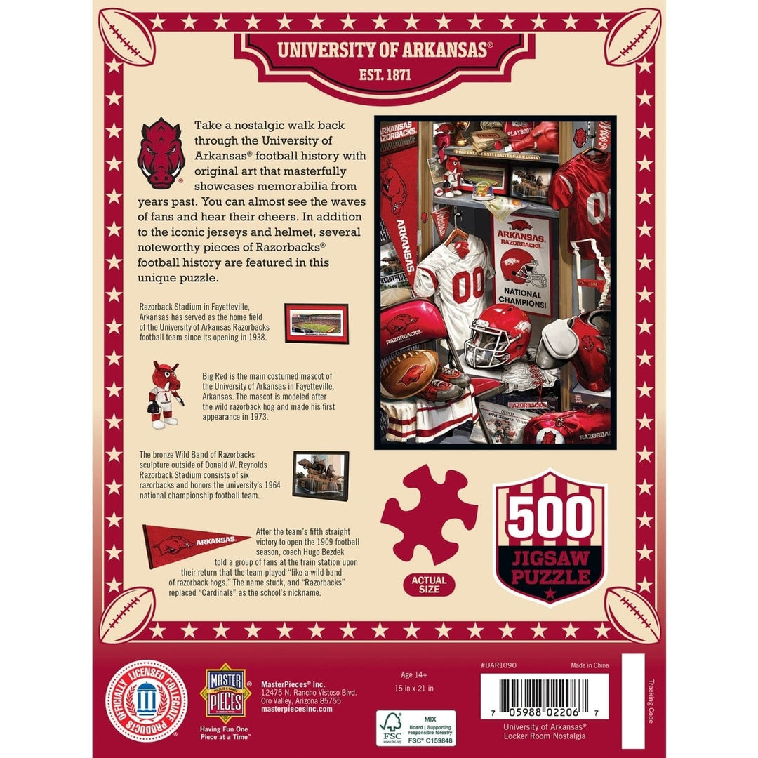 Arkansas Razorbacks - Locker Room 500 Piece Jigsaw Puzzle Image 3