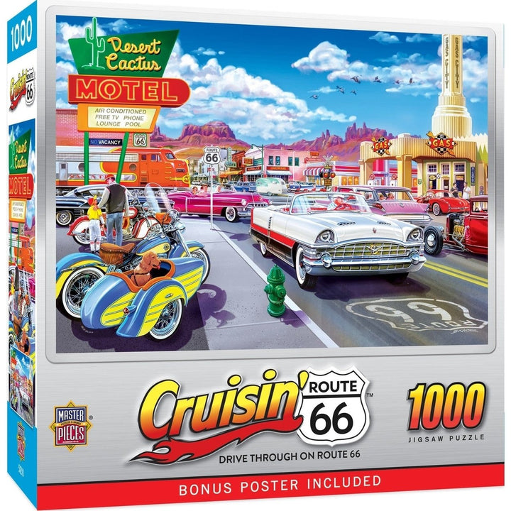 Cruisin Route 66 - Drive Through on Route 66 1000 Piece Jigsaw Puzzle Image 1