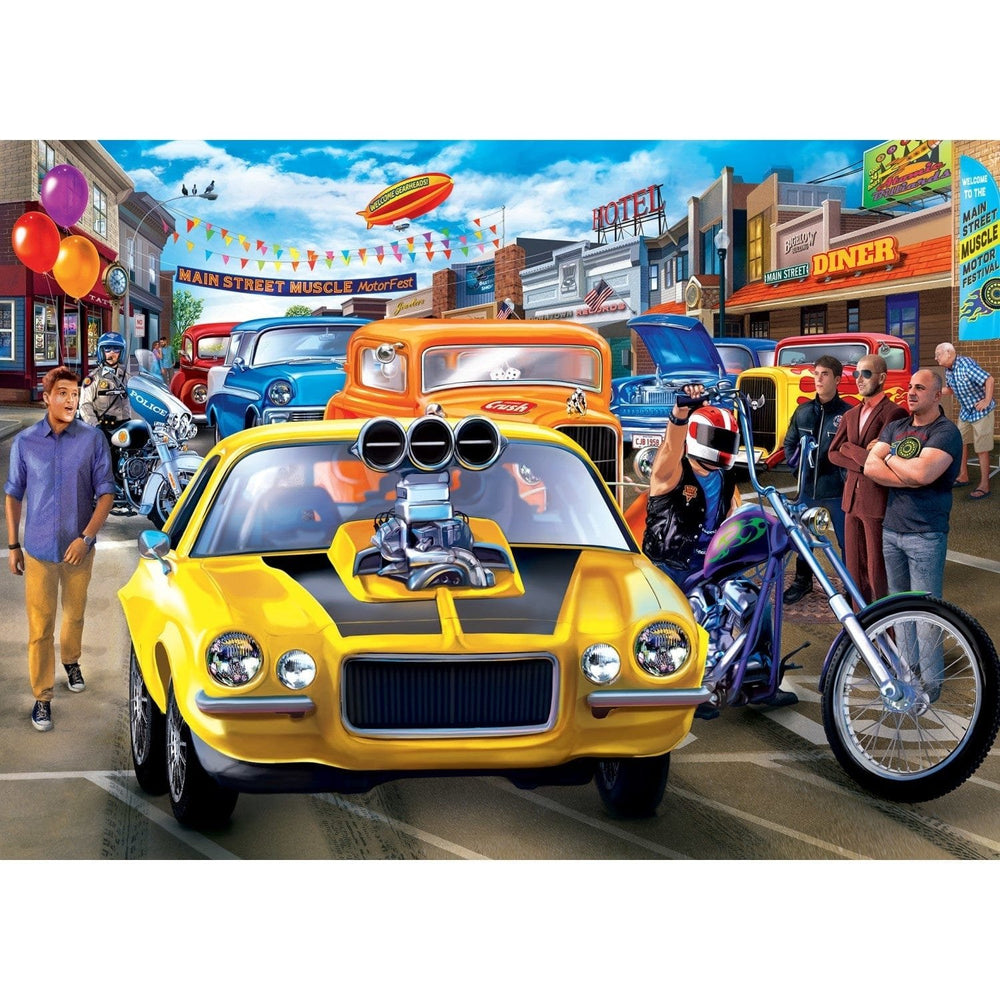 Cruisin Route 66 - Main Street Muscle 1000 Piece Jigsaw Puzzle Image 2