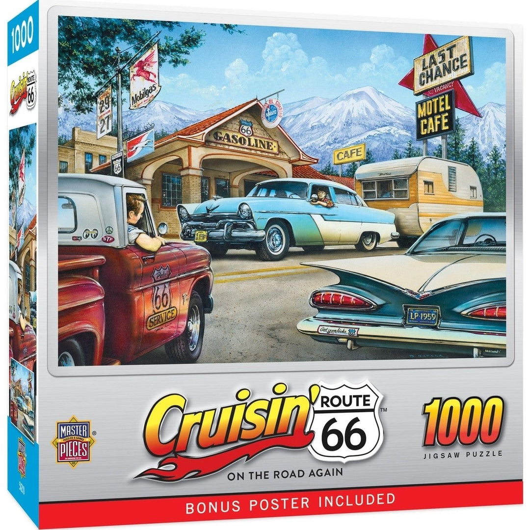 Cruisin Route 66 - On the Road Again 1000 Piece Jigsaw Puzzle Image 1