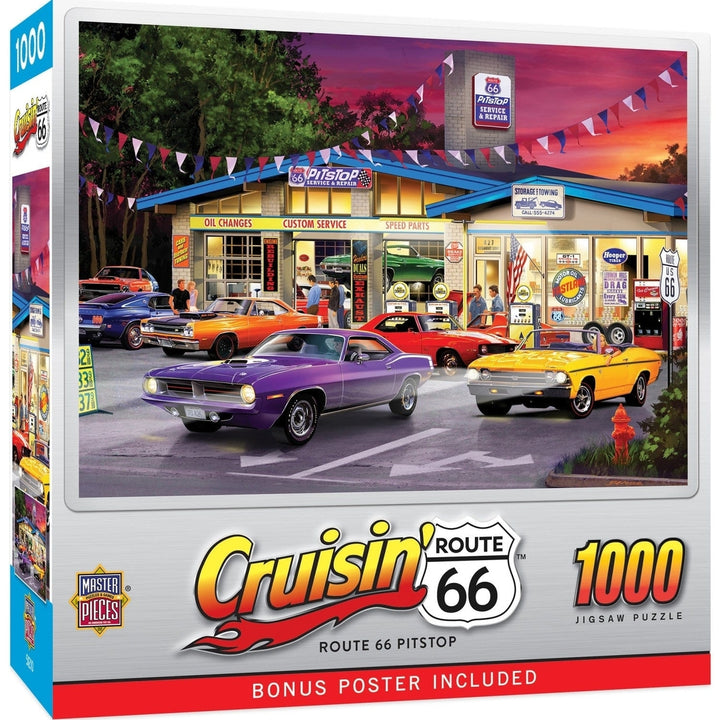 Cruisin Route 66 - Pitstop 1000 Piece Jigsaw Puzzle Image 1