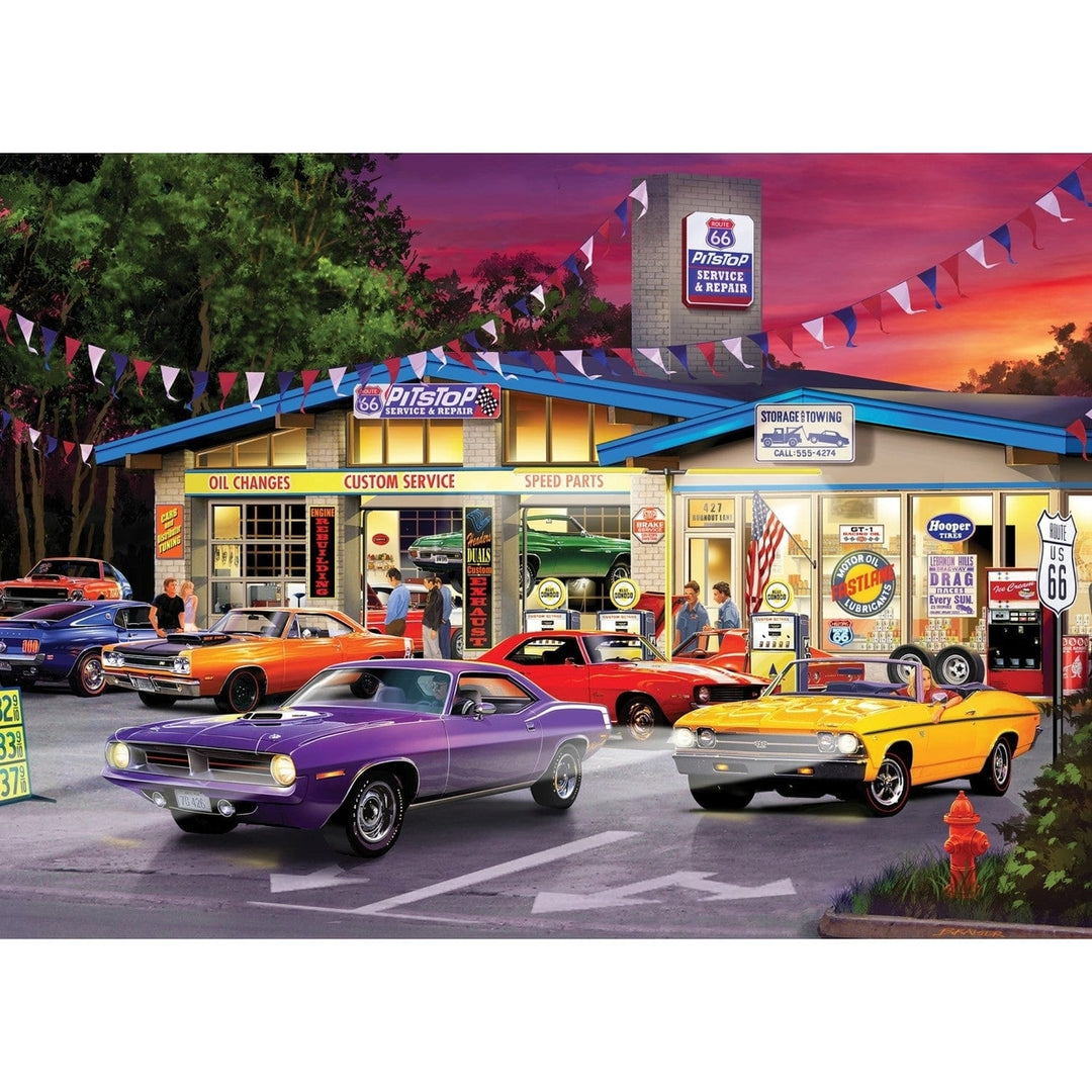 Cruisin Route 66 - Pitstop 1000 Piece Jigsaw Puzzle Image 2