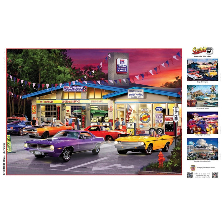 Cruisin Route 66 - Pitstop 1000 Piece Jigsaw Puzzle Image 4