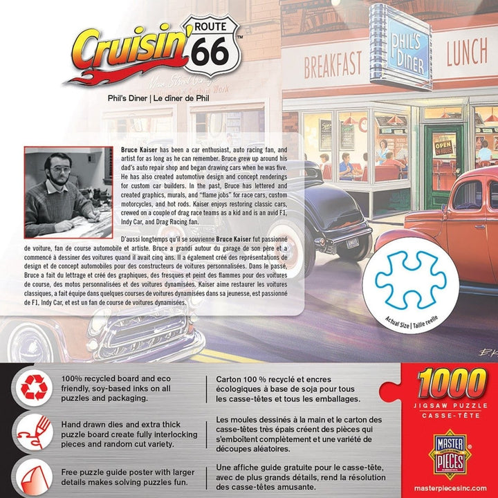 Cruisin Route 66 - Phils Diner 1000 Piece Jigsaw Puzzle Image 3