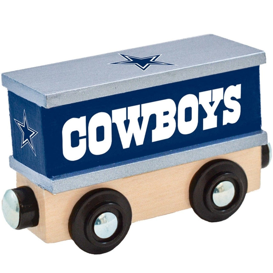 Dallas Cowboys Toy Train Box Car Wooden Hand-Painted Compatible with 1" Tracks Image 1