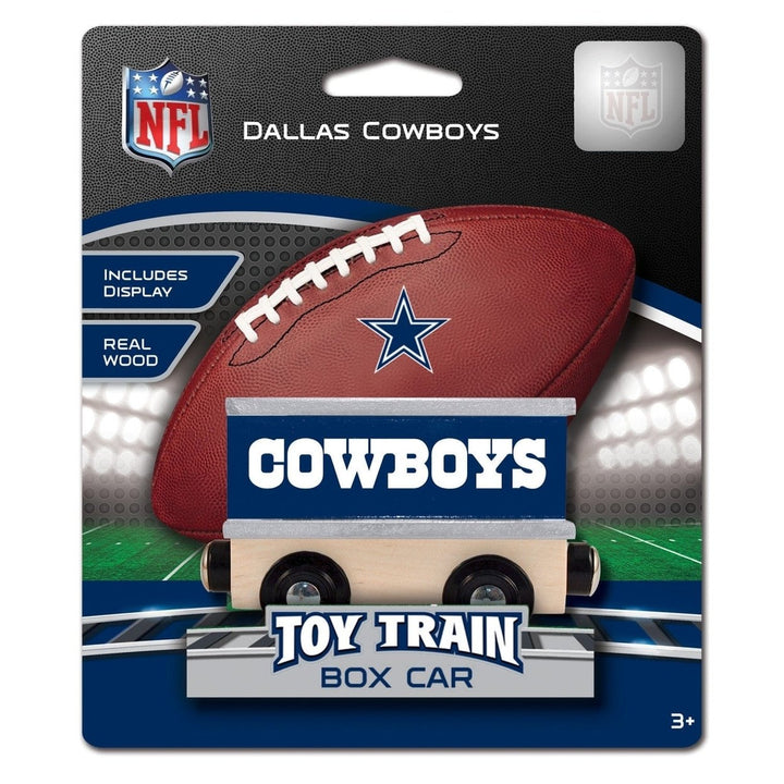 Dallas Cowboys Toy Train Box Car Wooden Hand-Painted Compatible with 1" Tracks Image 2