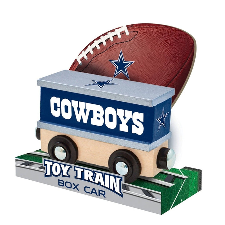 Dallas Cowboys Toy Train Box Car Wooden Hand-Painted Compatible with 1" Tracks Image 3