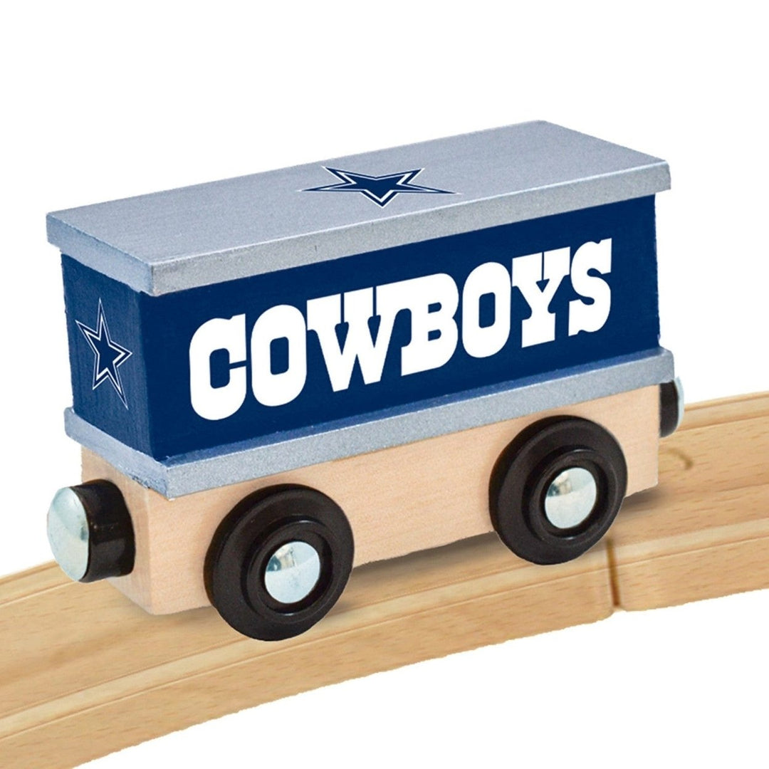 Dallas Cowboys Toy Train Box Car Wooden Hand-Painted Compatible with 1" Tracks Image 4