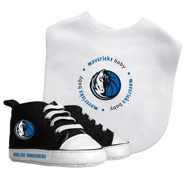 Dallas Mavericks Baby 2 Piece Gift Set Bib Pre-Walkers 100 Cotton Unisex Image 1