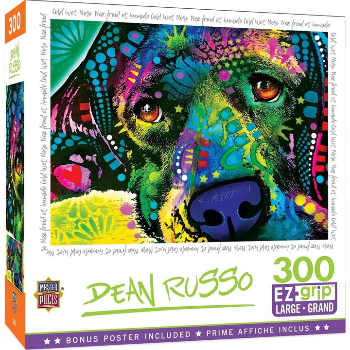 Dean Russo Wet Nose 300 Piece EZ Grip Jigsaw Puzzle Animal Art 18x24 Artisan Image 1