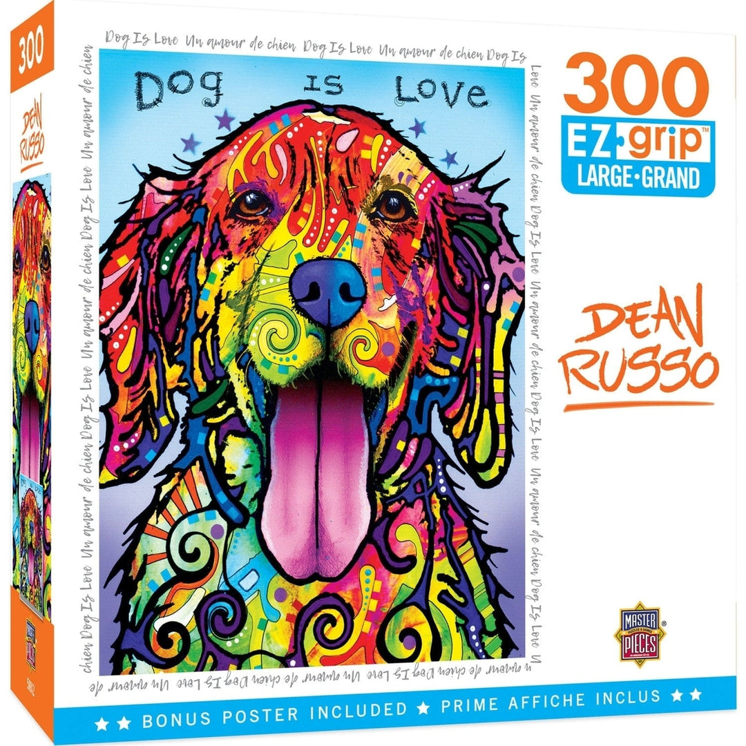 Dean Russo Dog is Love 300 Piece EZ Grip Puzzle 18x24 Recycled Material Image 1