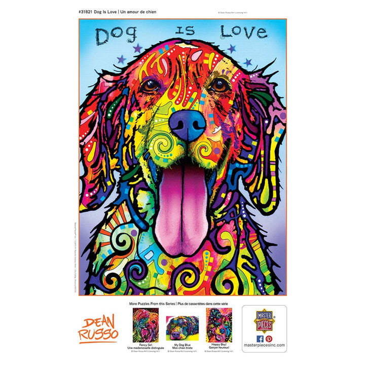 Dean Russo Dog is Love 300 Piece EZ Grip Puzzle 18x24 Recycled Material Image 4