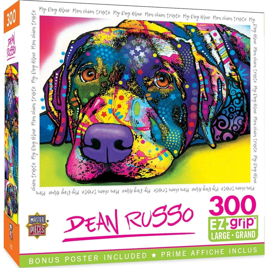 Dean Russo My Dog Blue 300 Piece EZ Grip Jigsaw Puzzle 18x24 Recycled Material Image 1