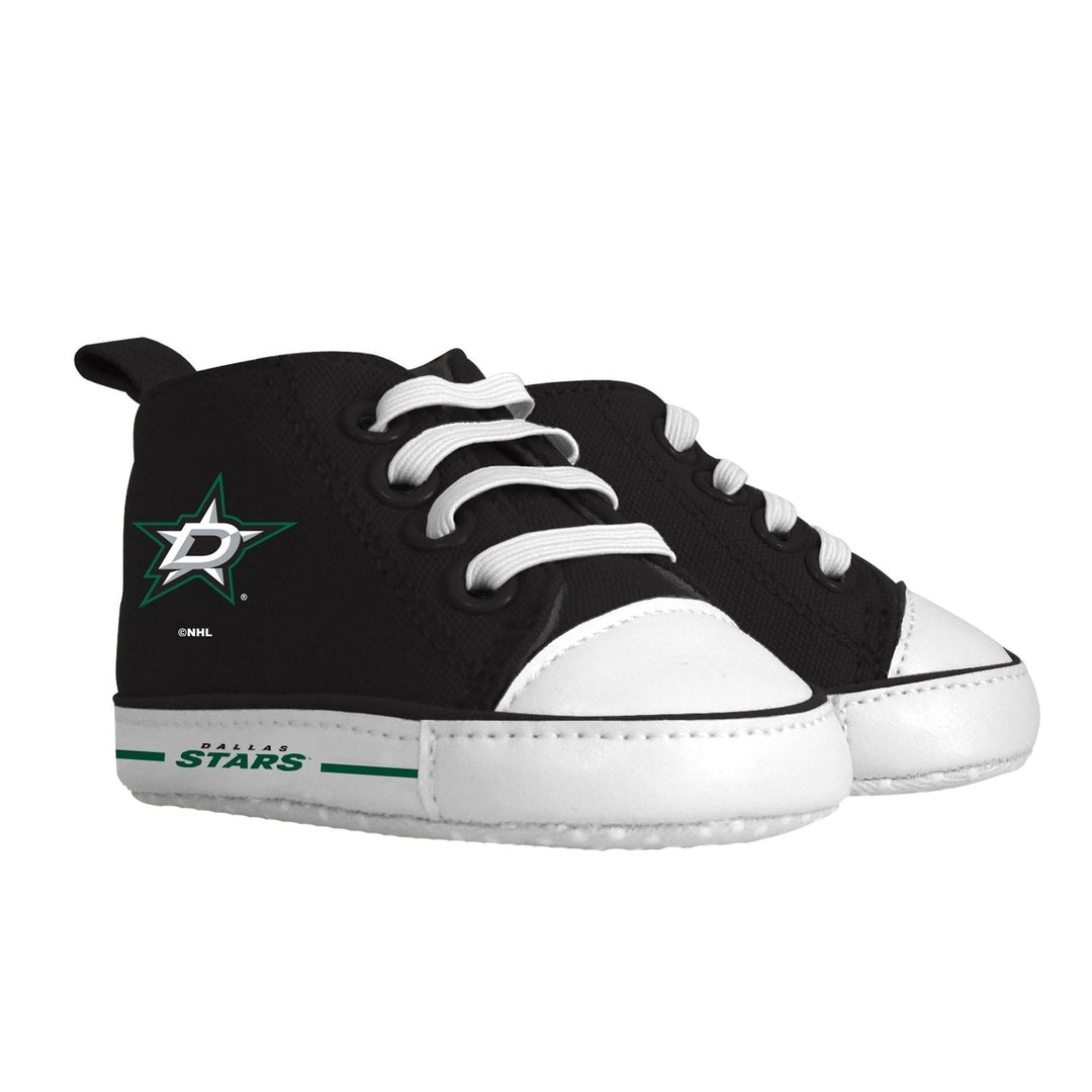 Dallas Stars Baby Shoes Soft Fabric Grippers Padded Sole Infant Team Footwear Image 1