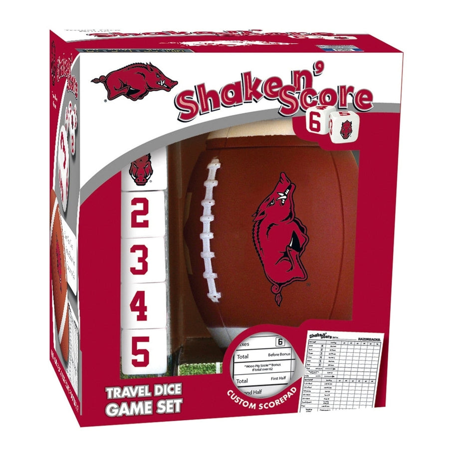 Arkansas Razorbacks Shake n Score Dice Game NCAA Travel Game Team Dice Cup Image 1