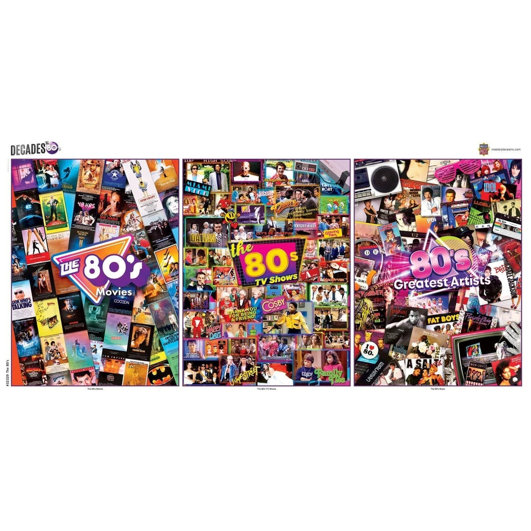 Decades 80s Jigsaw Puzzles 500 Pieces 3 Pack Nostalgic Movie and Music Themes Image 7