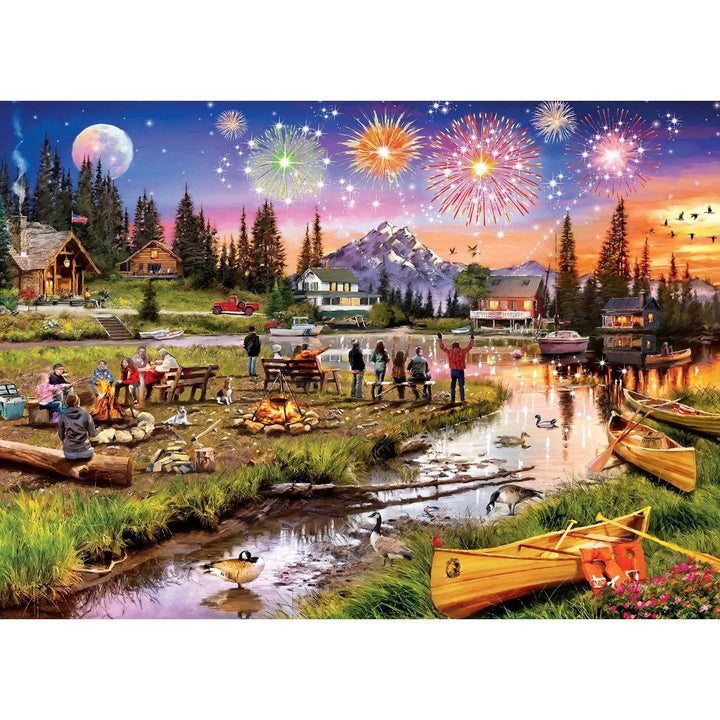 Art Gallery Fireworks on the Mountain 1000 Piece Jigsaw Puzzle Scenic Evening Image 2