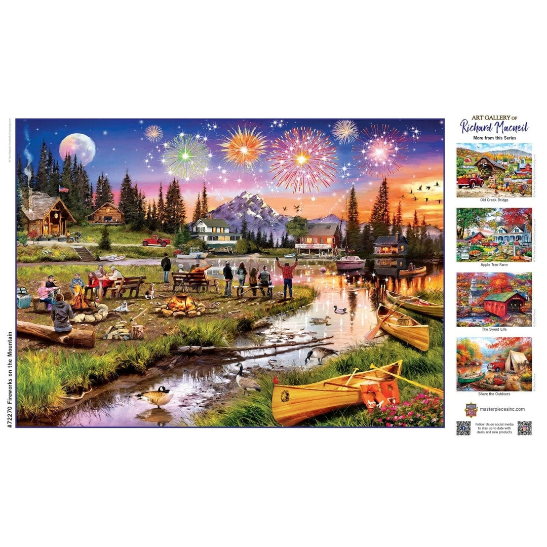 Art Gallery Fireworks on the Mountain 1000 Piece Jigsaw Puzzle Scenic Evening Image 4