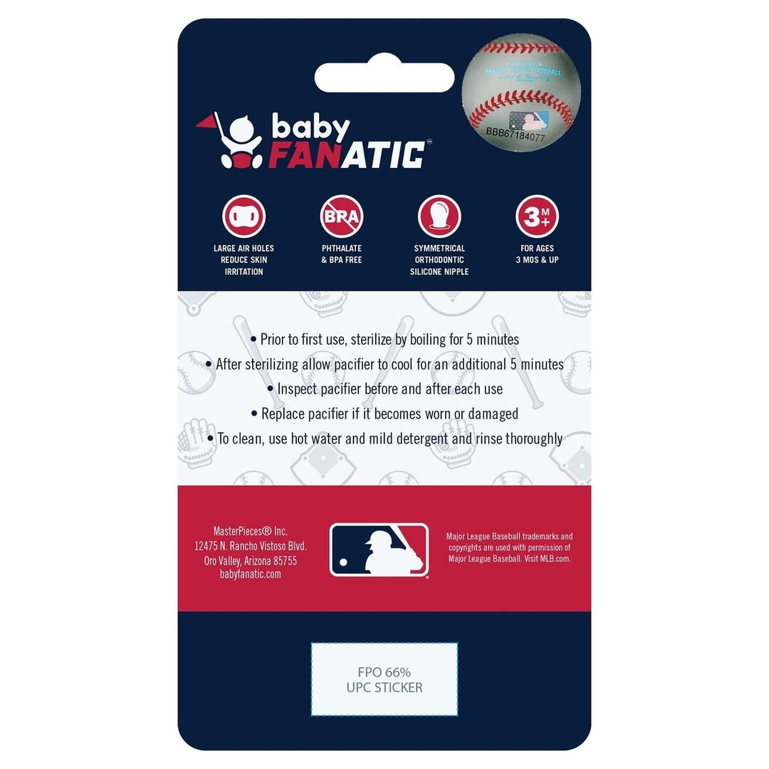 Atlanta Braves Pacifier 2 Pack Orthodontic Silicone BPA Free Team Colors Image 3