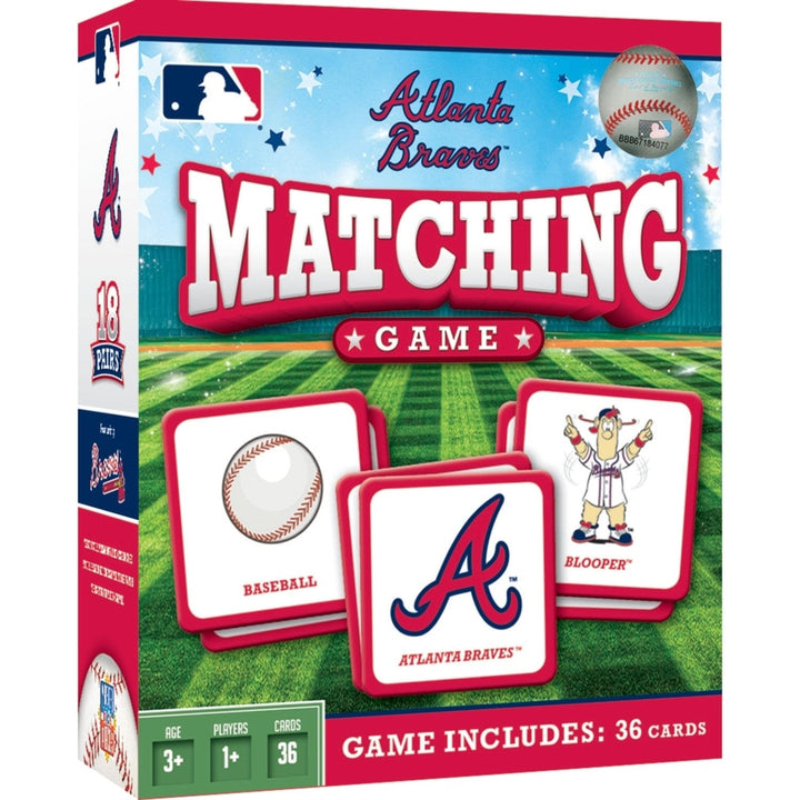 Atlanta Braves Matching Game MLB Family Card Game Sports Memory Fun 18 Pairs Image 1